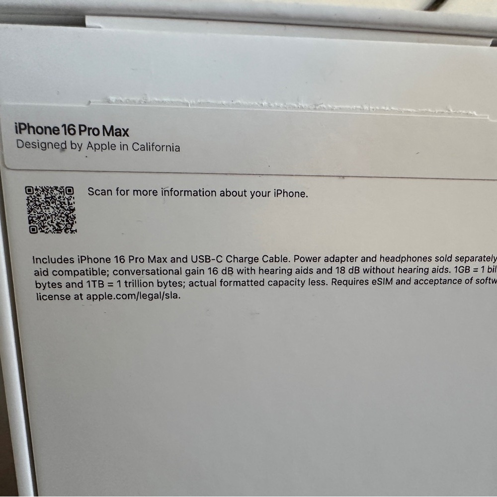 BOX ONLY for iPhone 16 Pro Max in Desert Titanium 512 Gb w/papers inside - Picture 2 of 7